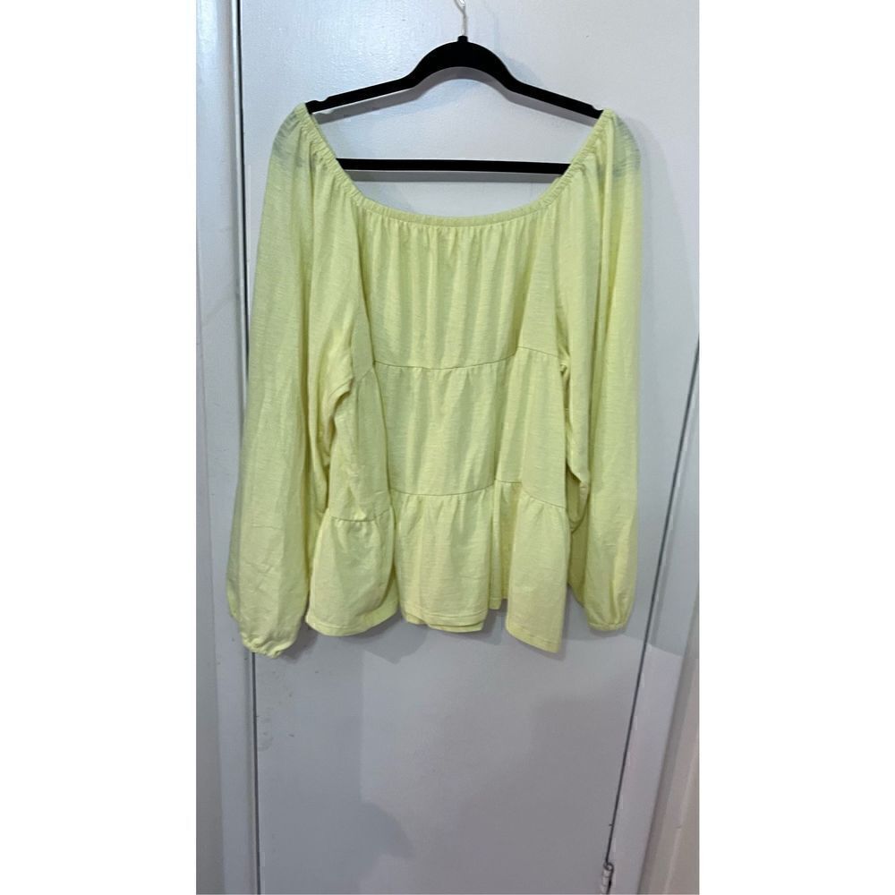 RILEY & RAE YELLOW BOHO TIERED BLOUSE TOP WOMENS SZ XL P1-280 NEW